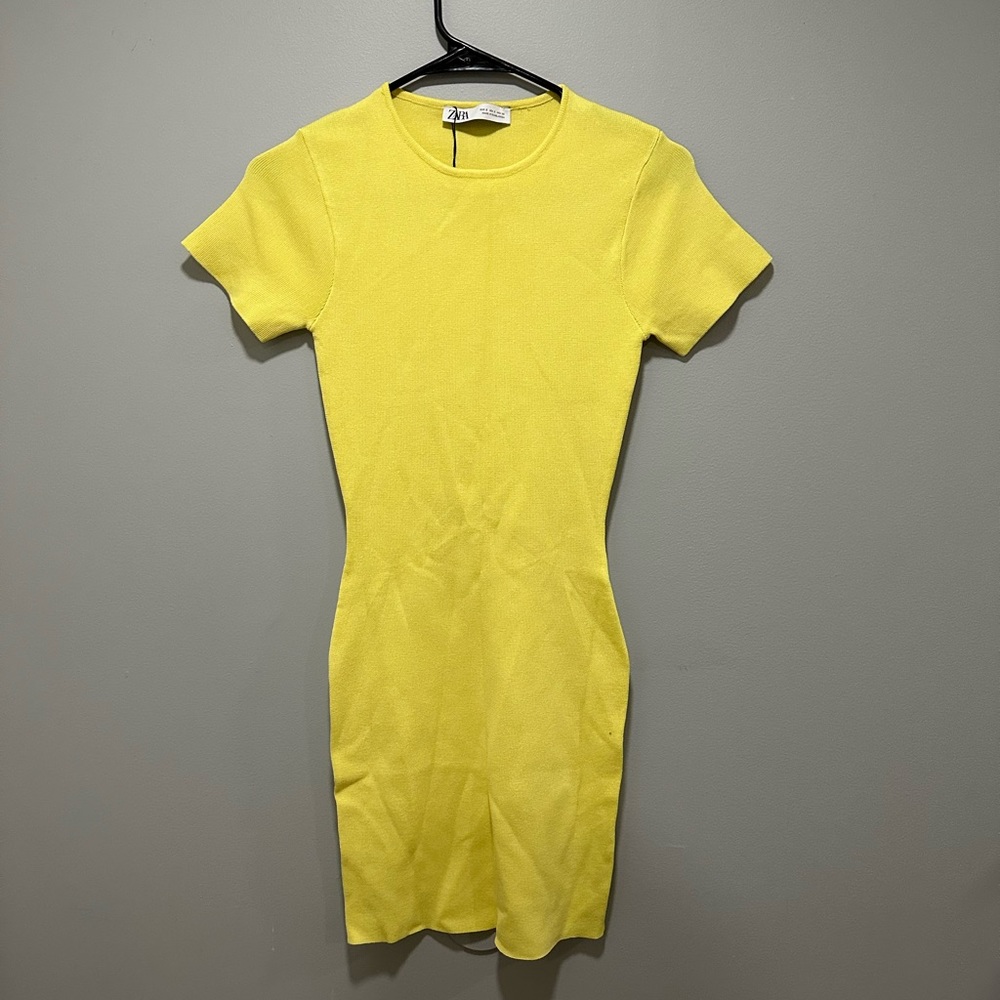 Zara Yellow Bodycon Mini Dress